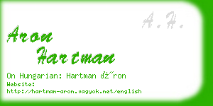 aron hartman business card